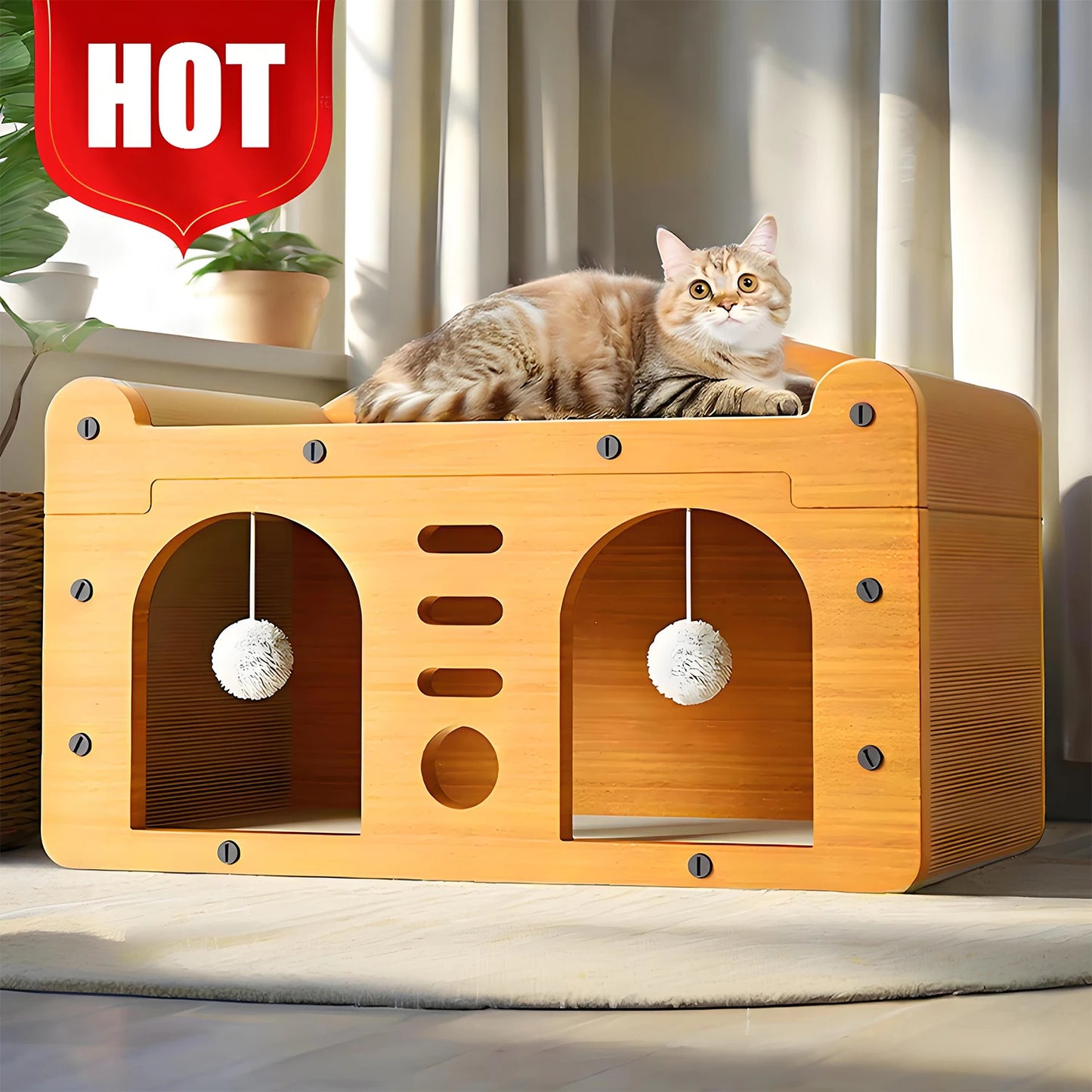 Cat Scratcher Wear-Resistant Corrugated Cardboard Cat Scratching Board Cat Claw Grinder to Relieve Boredom Cat Toys Cat Climbing