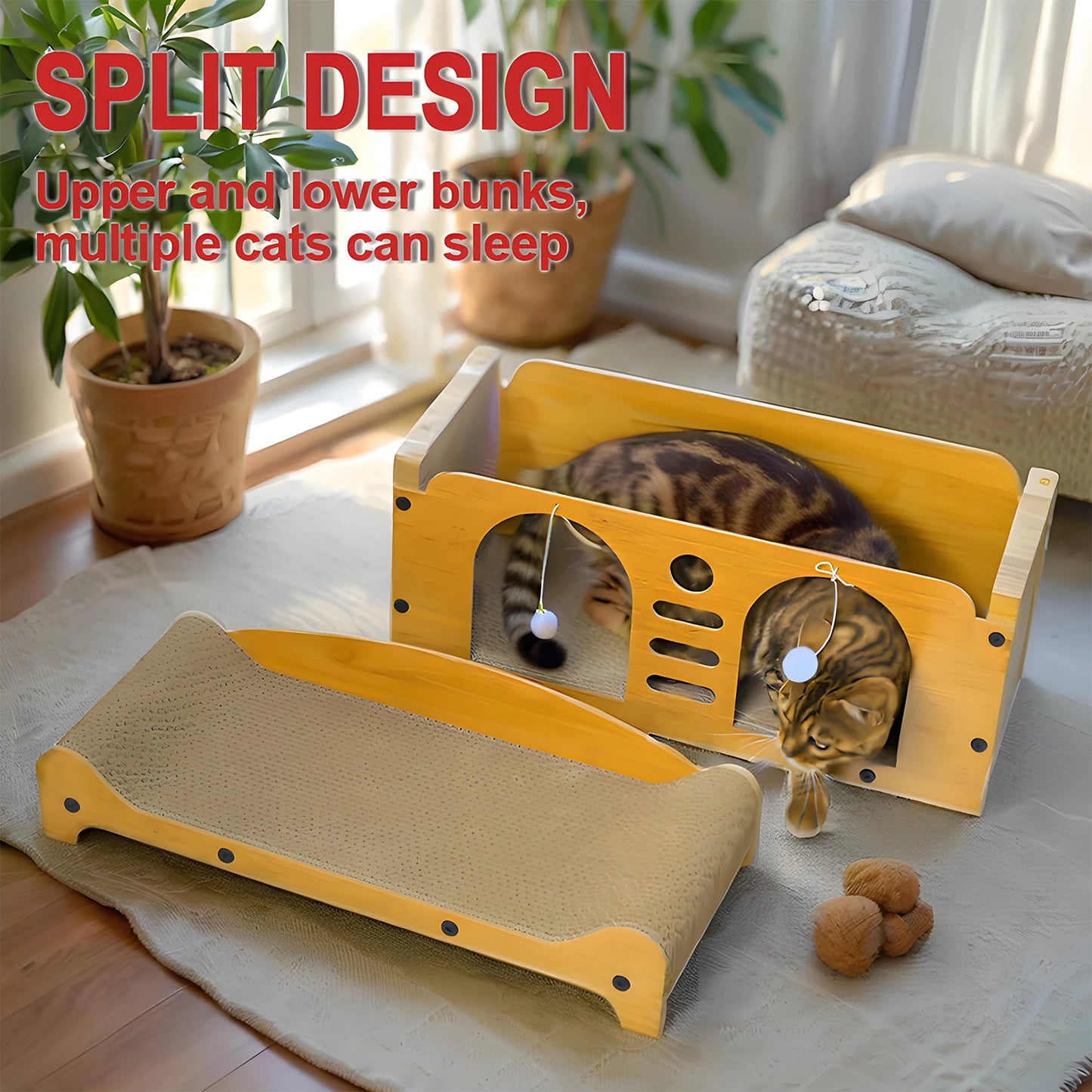 Cat Scratcher Wear-Resistant Corrugated Cardboard Cat Scratching Board Cat Claw Grinder to Relieve Boredom Cat Toys Cat Climbing