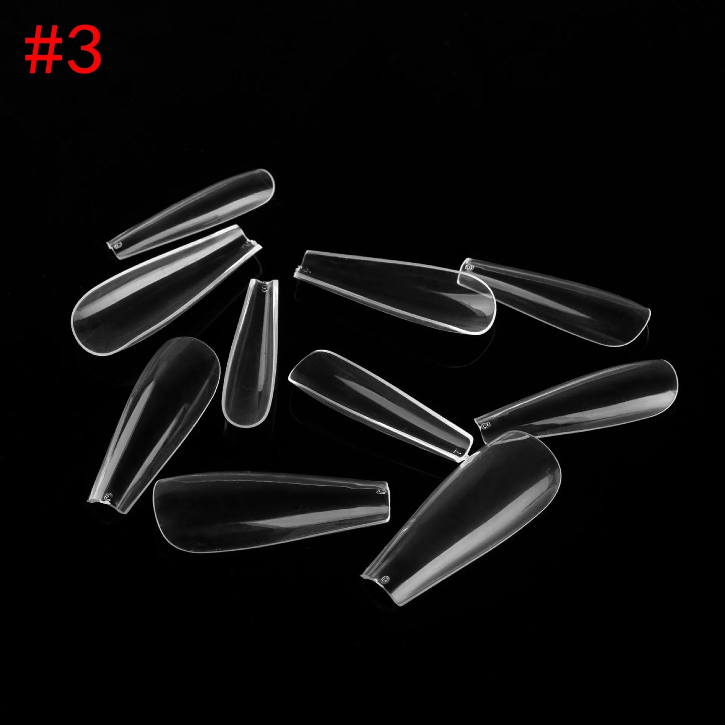 500PCS 10 SIZES Pure Various Colors Coffin Ballet Tapered Full Length French False Nail Tips Fake Fingernail Manicure Set