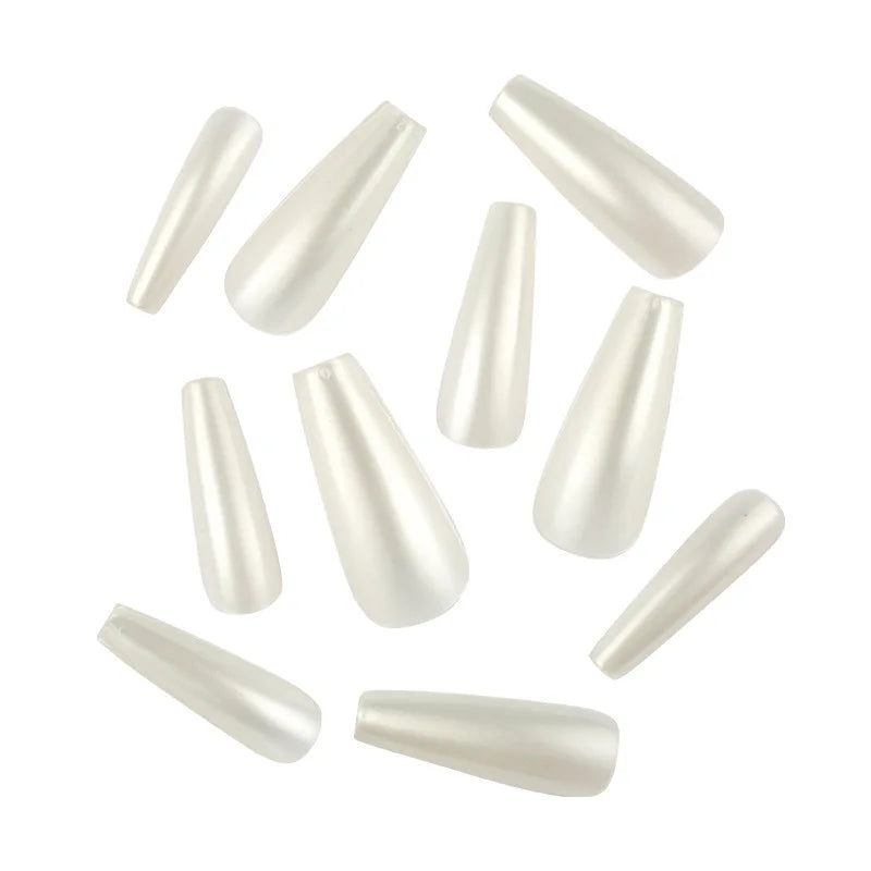 500PCS 10 SIZES Pure Various Colors Coffin Ballet Tapered Full Length French False Nail Tips Fake Fingernail Manicure Set