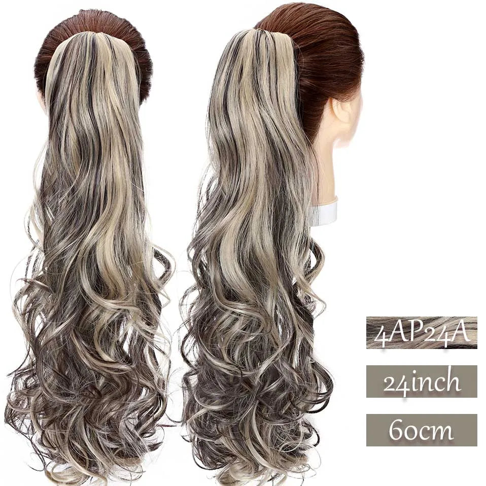 S-noilite Synthetic Long Wavy Fake Ponytail Extension Hair Three Types Claw On Ponytail Hair Extensions Women Ponytail Hairpiece