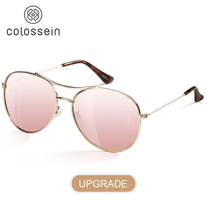 Colossein Luxury Vintage Sunglasses for Women Ultralight Driving Pilot Sunglasses for Men Gold Frame UV400 Eyewear