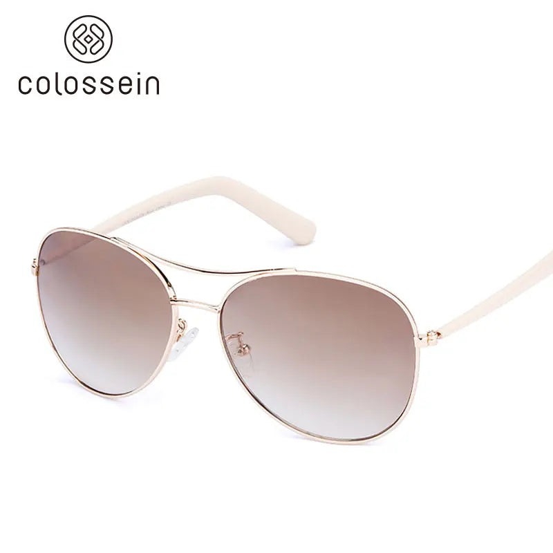 Colossein Luxury Vintage Sunglasses for Women Ultralight Driving Pilot Sunglasses for Men Gold Frame UV400 Eyewear