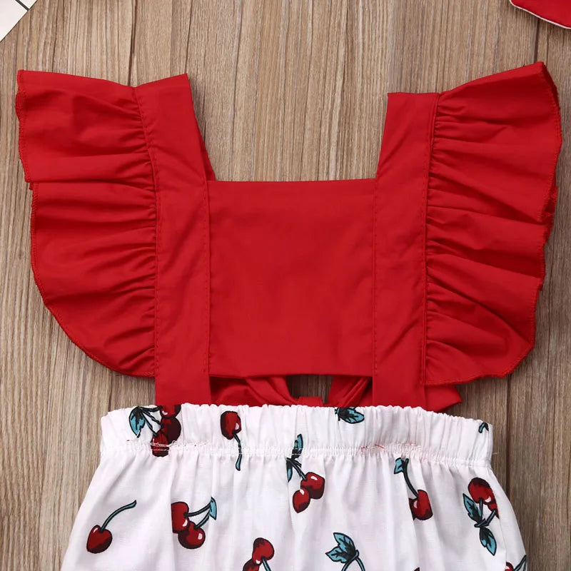 Pudcoco US Stock 2Pcs Baby Girl Ruffle Romper Set 0-18M