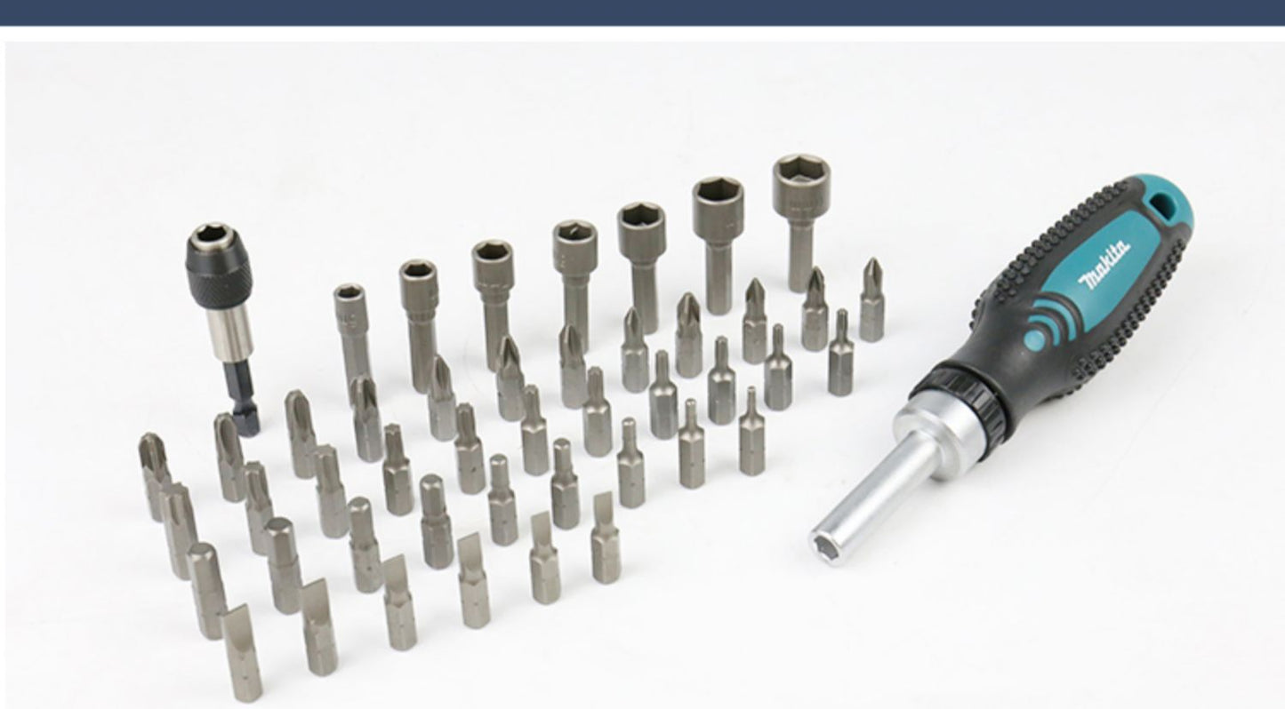 Makita Muti 47-Piece Ratchet Screwdriver Screwdriver Wrench Combination Tool Bit Socket Hexagon