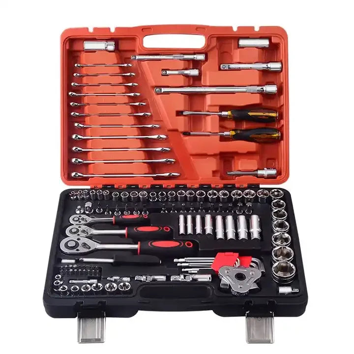 121 Pcs Chrome Vanadium Socket Torque Ratchet Wrench Auto Repair Mechanic Toolbox Set
