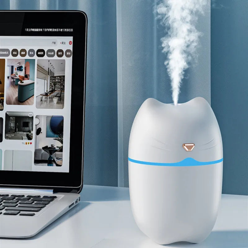 Hot Sale 3 in 1 Cute Cat Air Humidifier Diffuser USB Mist Maker Mini Humidificador with Night Light