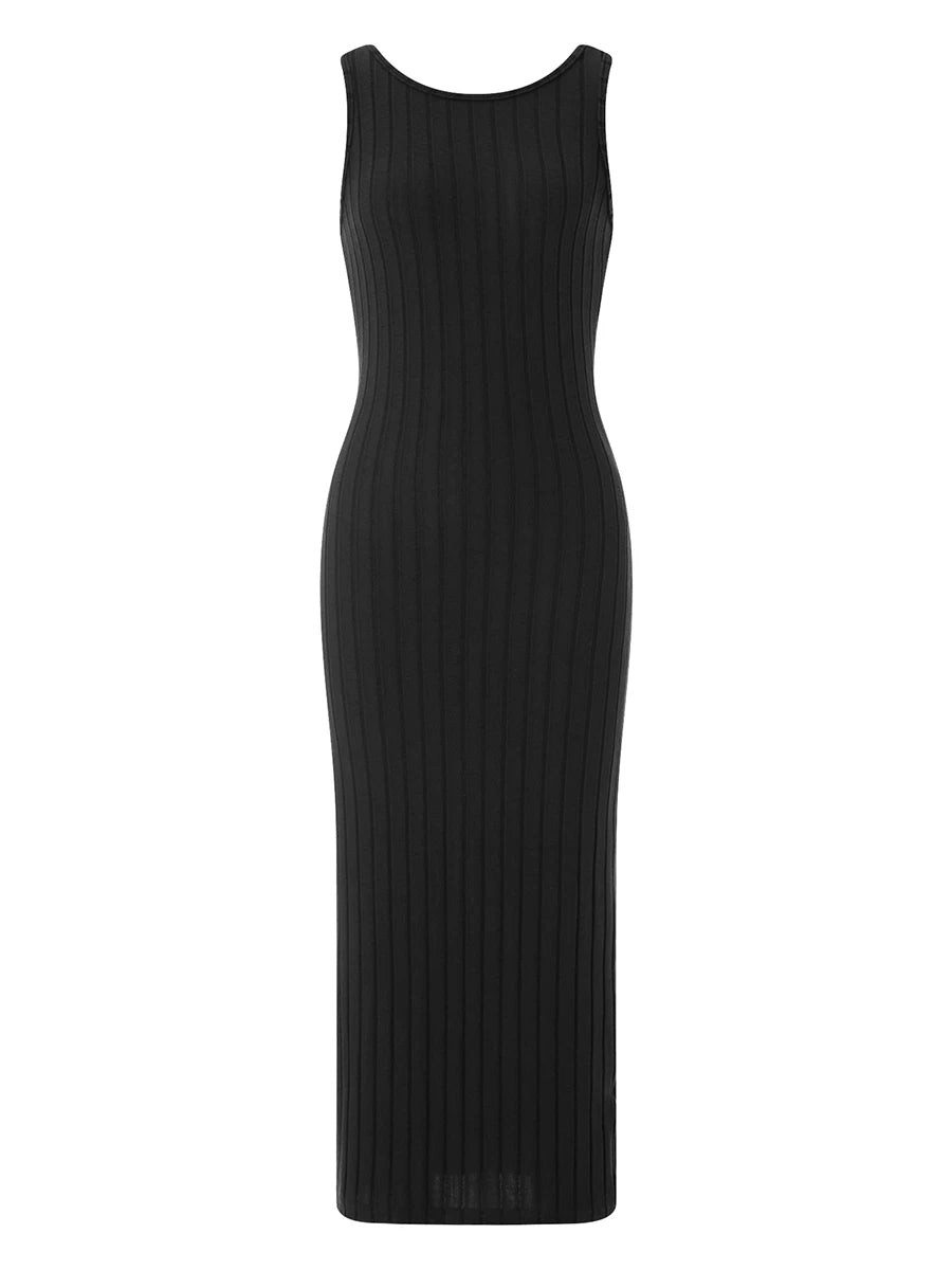 Women Knitted Backless Sleeveless Summer Dress Cocktail