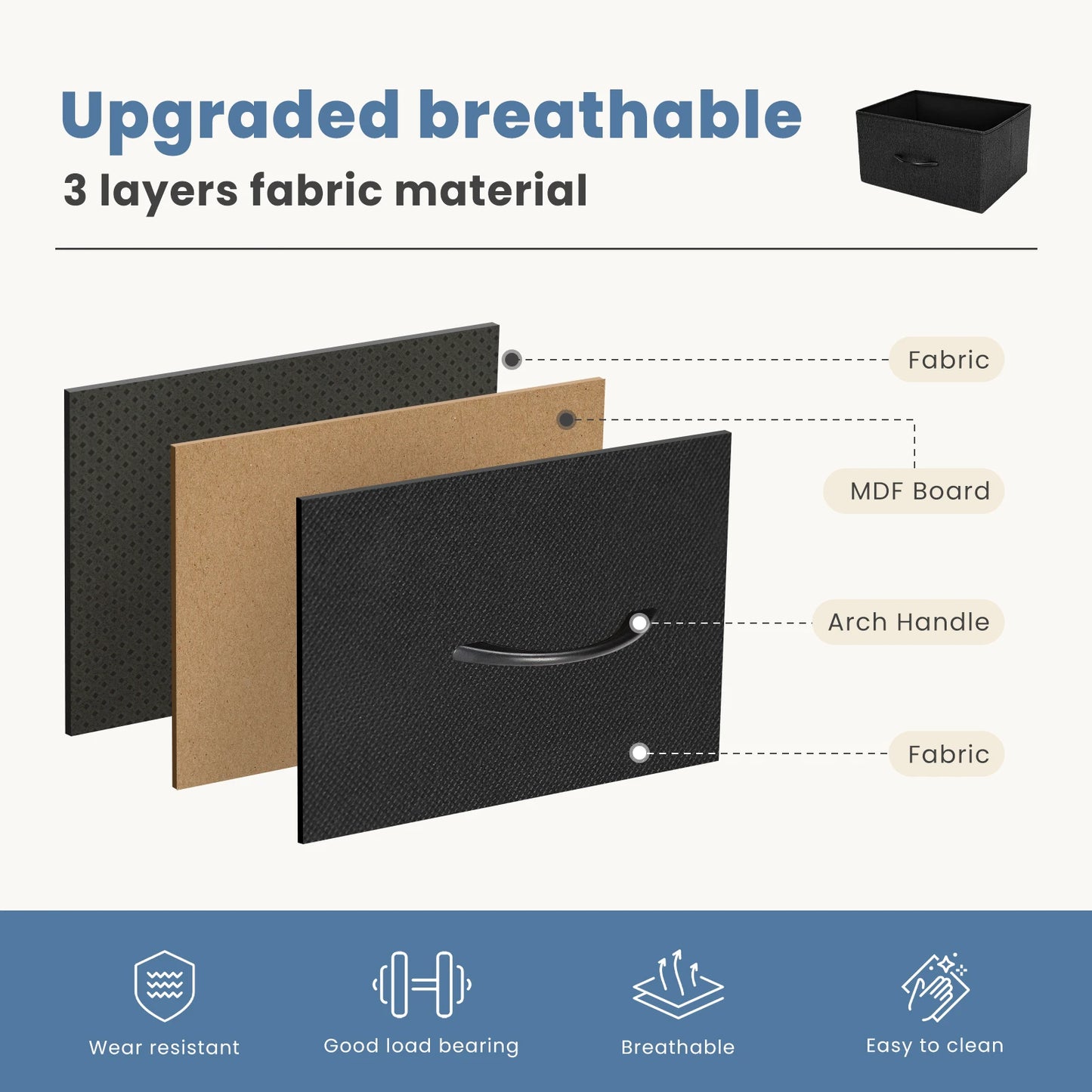 JHK Dresser For Bedroom With 7 Fabric Drawers Organizer