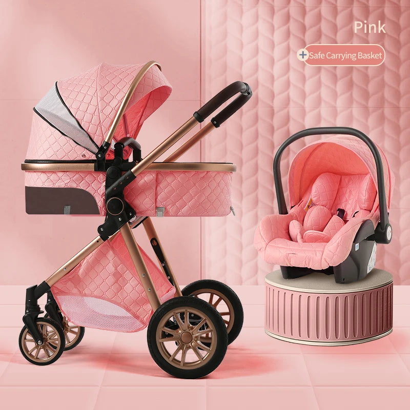 3in1 Baby Stroller Multifunctional Luxury Two-Way Travel Stroller