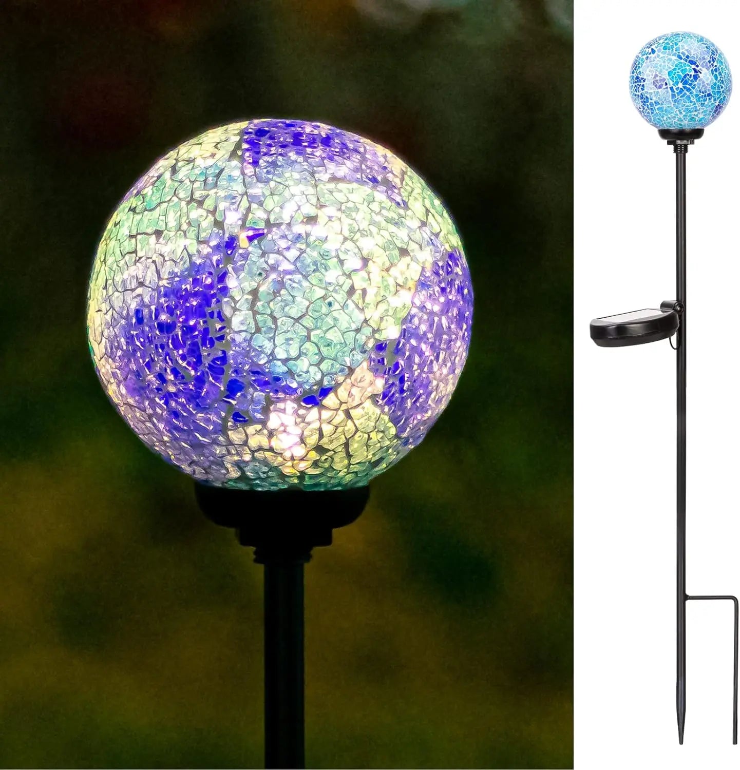 Solar Garden Lights Mosaic LED Stake Lights Waterproof Outdoor Decor for Lawn Patio Yard 1 Pack