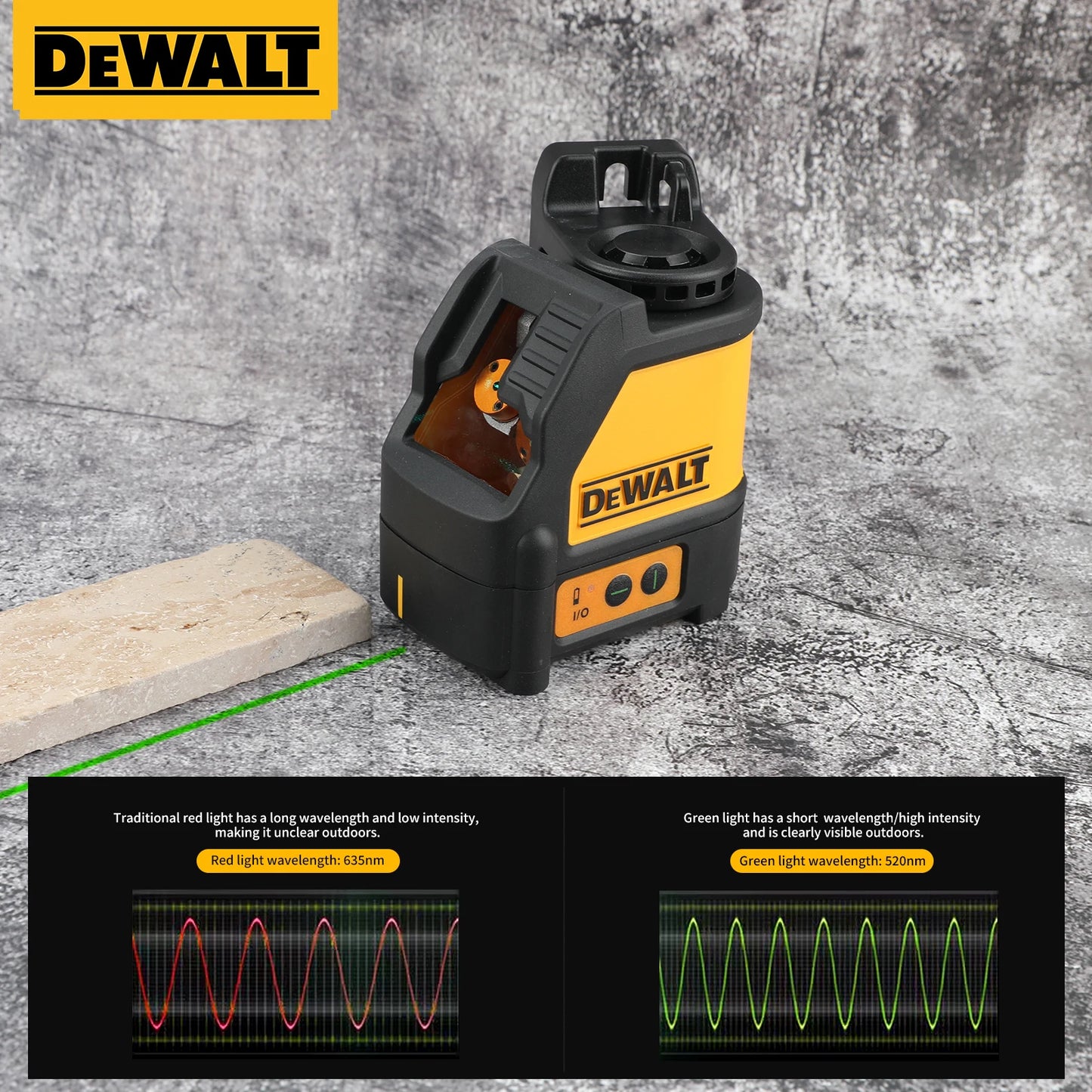 DeWalt DW088CG High Precision Laser Level for Construction and DIY Cross Line Horizontal and Vertical