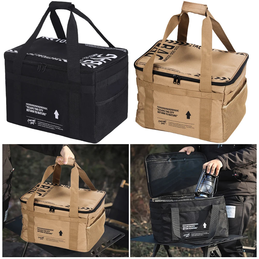 20 Liter Picnic Bag Cookware Storage Bag Portable Camping Storage Bag Large Capacity for Beach Picnic Road Trip Travel