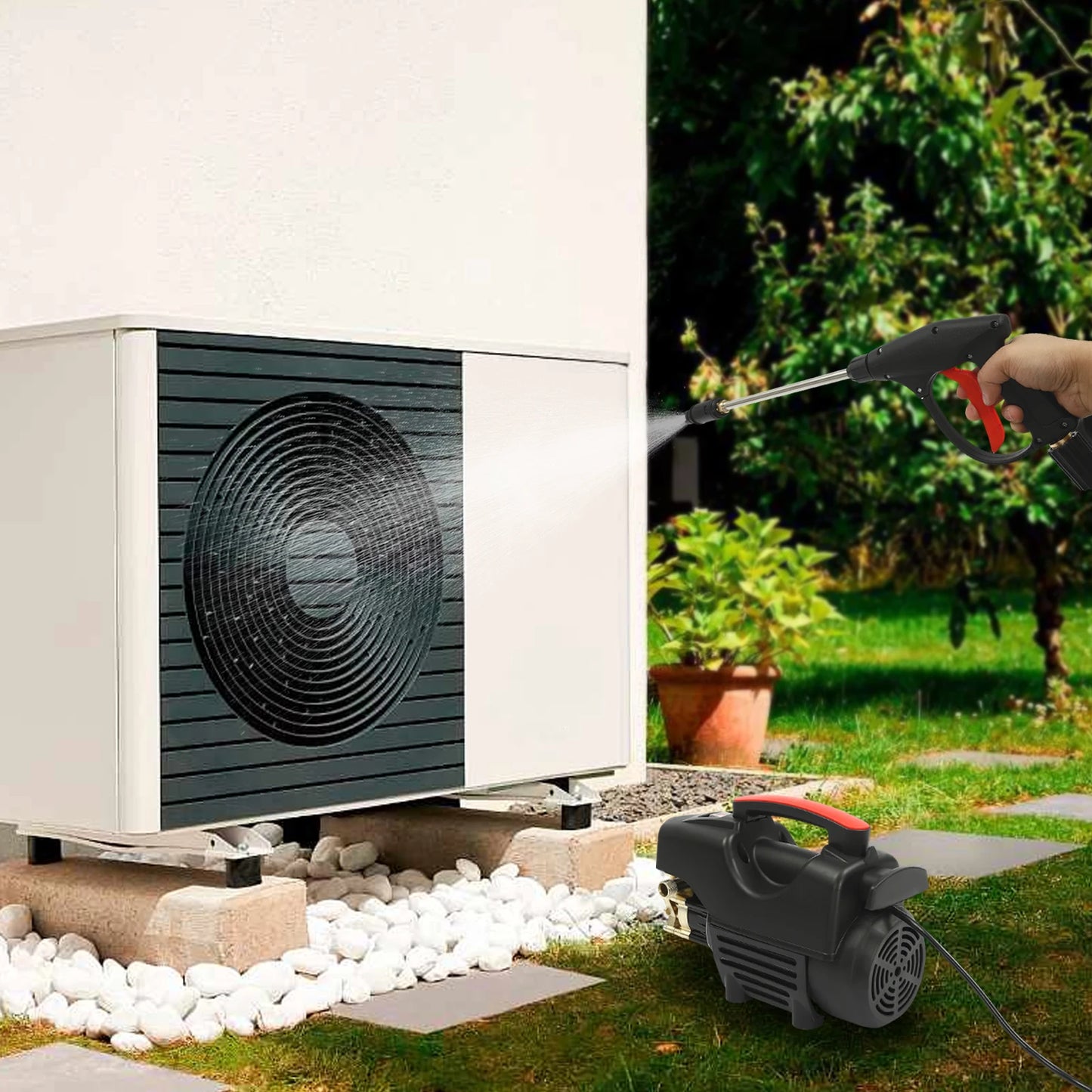 Electric High Pressure Washer with Accessories Brushless Aluminum Motor Cleaner for Car Patio and Garden