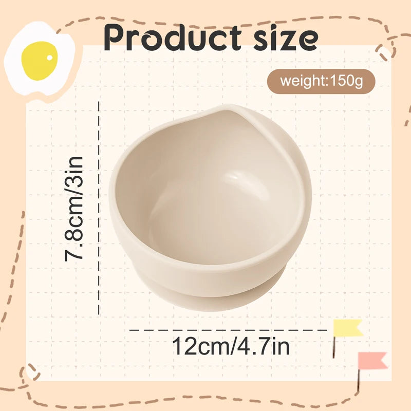 2PC Silicone Sucker Bowl Feeding Tableware for Infants