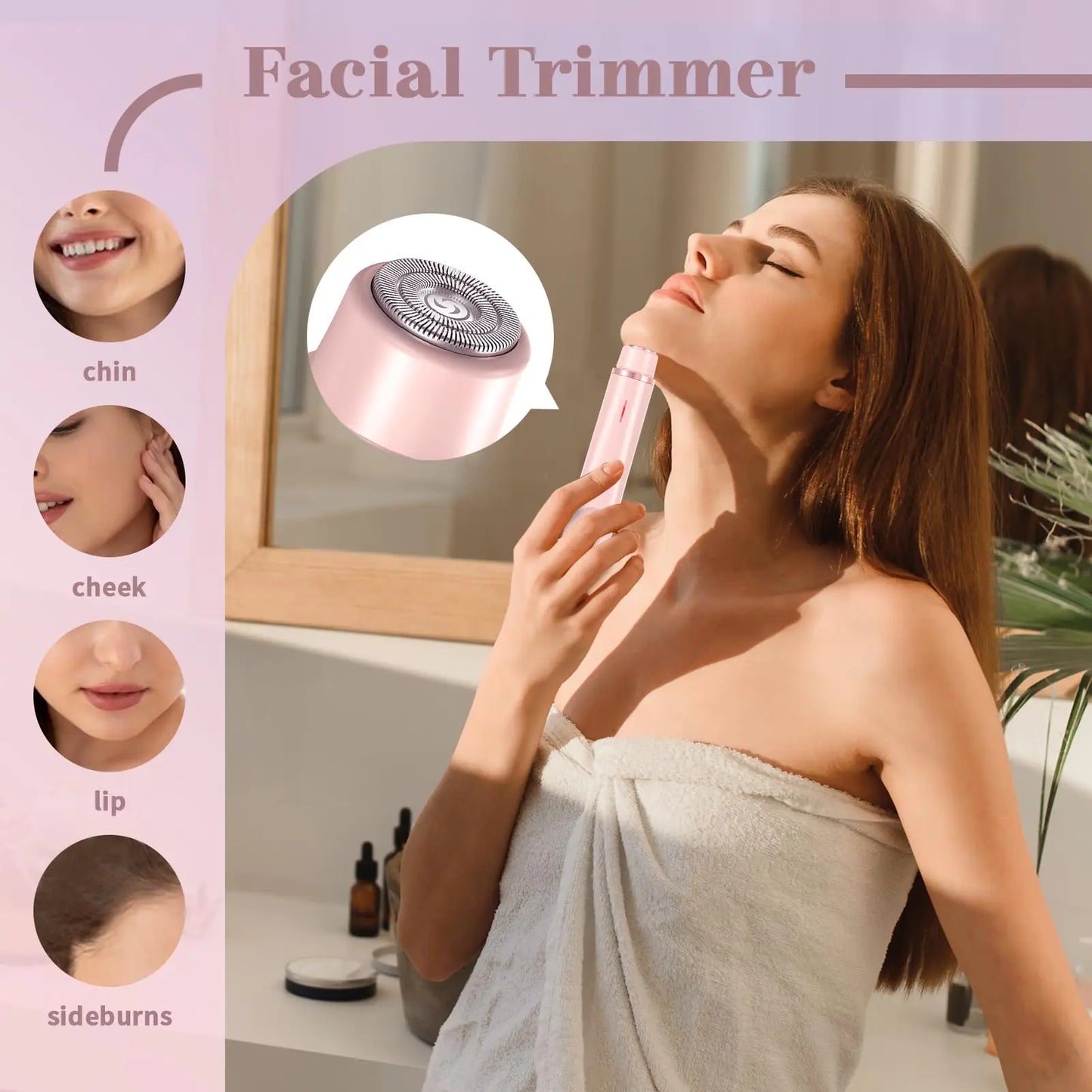 Electric Shaver for Women Waterproof Wet and Dry Hair Razor 2 in 1 Double Head Dual Bikini Hair Trimmer Detachable Head Shaver