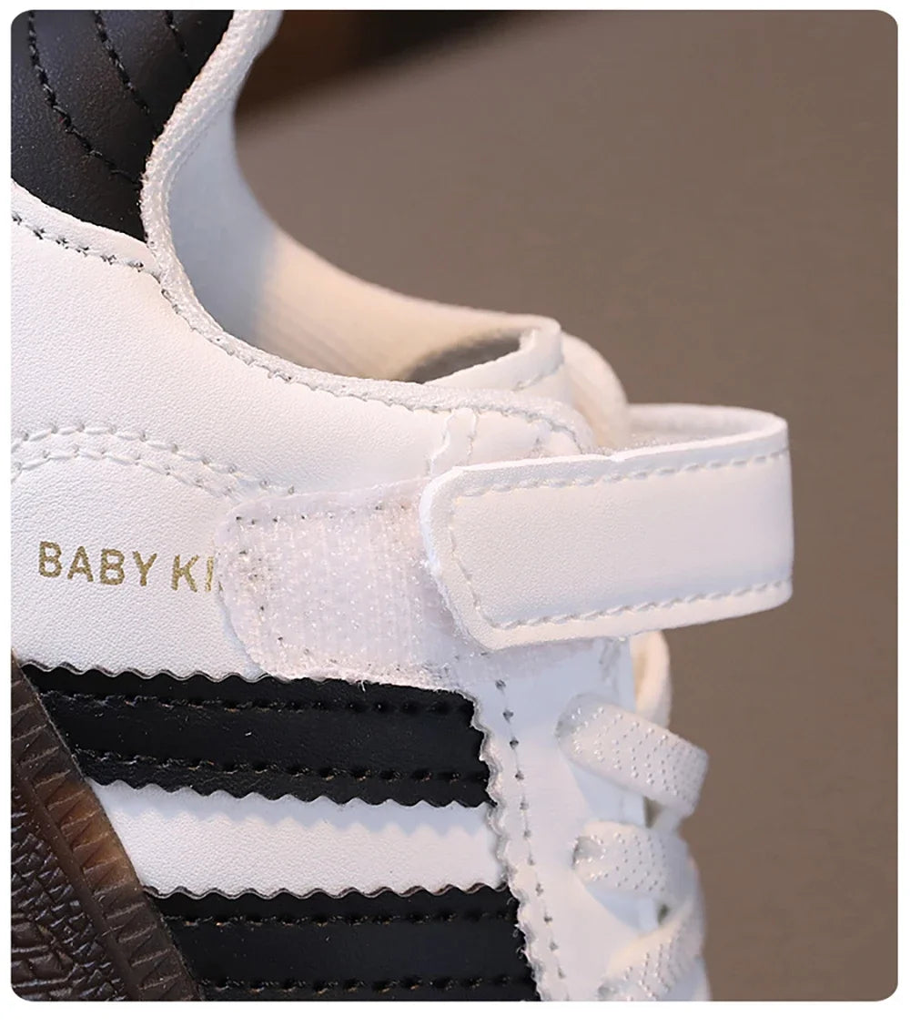 Spring Sport Shoes For Children PU Leather Ergonomics Kids Sneakers