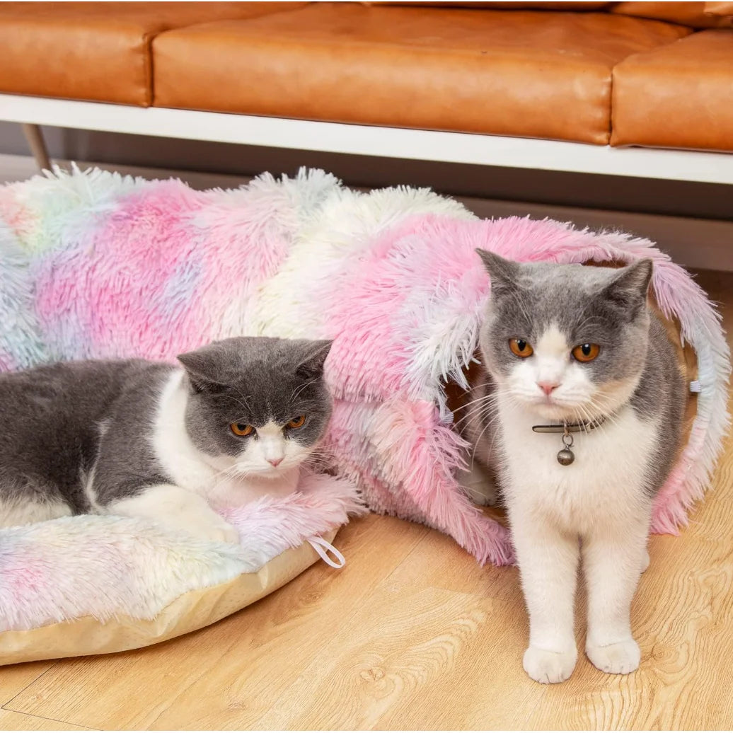 Kylinsure Plush Cat Tunnel Bed,Cat toy,Cat bed