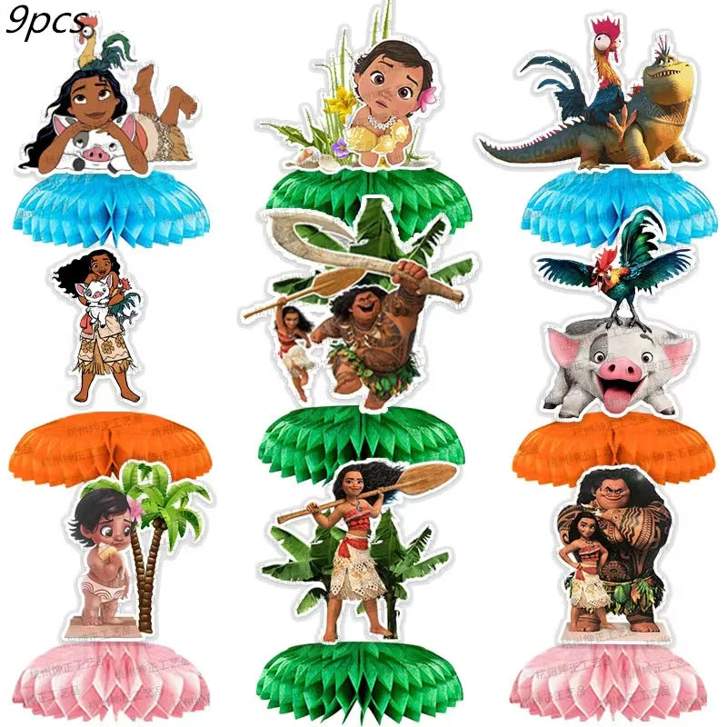 Disney Moana Theme Party Set Vaiana Oceania Birthday Decoration Plates Balloons Cake Toppers Girls Favor