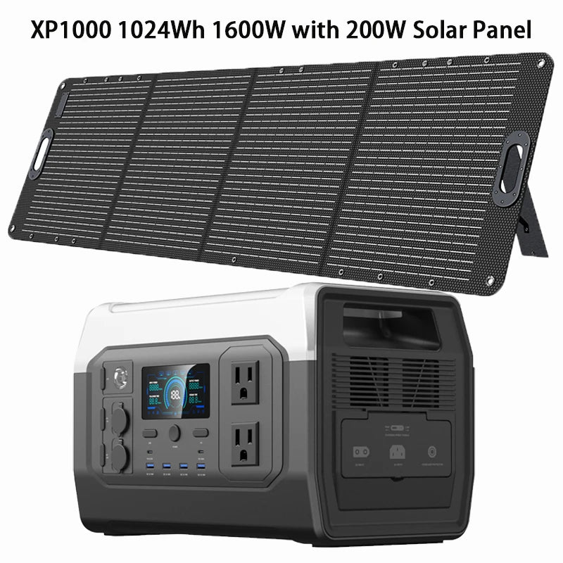Ctolity 2400W Portable Power Station with 200W Solar Panel Option Solar Generator for Camping and Emergency UPS Function