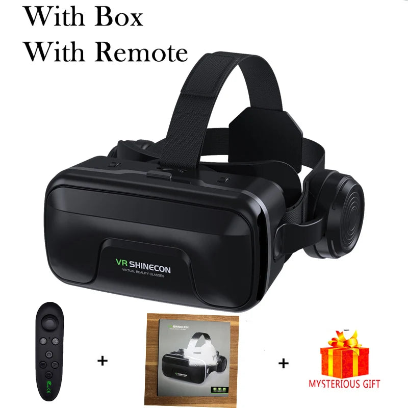 VR Shinecon 10.0 Virtual Reality Glasses for Smartphones 3D Headset Goggles Gaming Binoculars