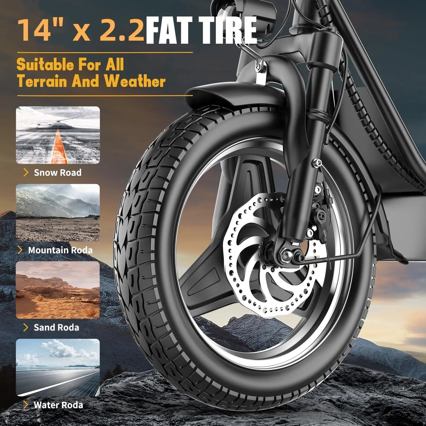 Folding Electric Scooter with Trunk 500W Motor Peak 650W 48V 15AH 20MPH 24-32 Mile Range Motorcycle for Commuting Travel