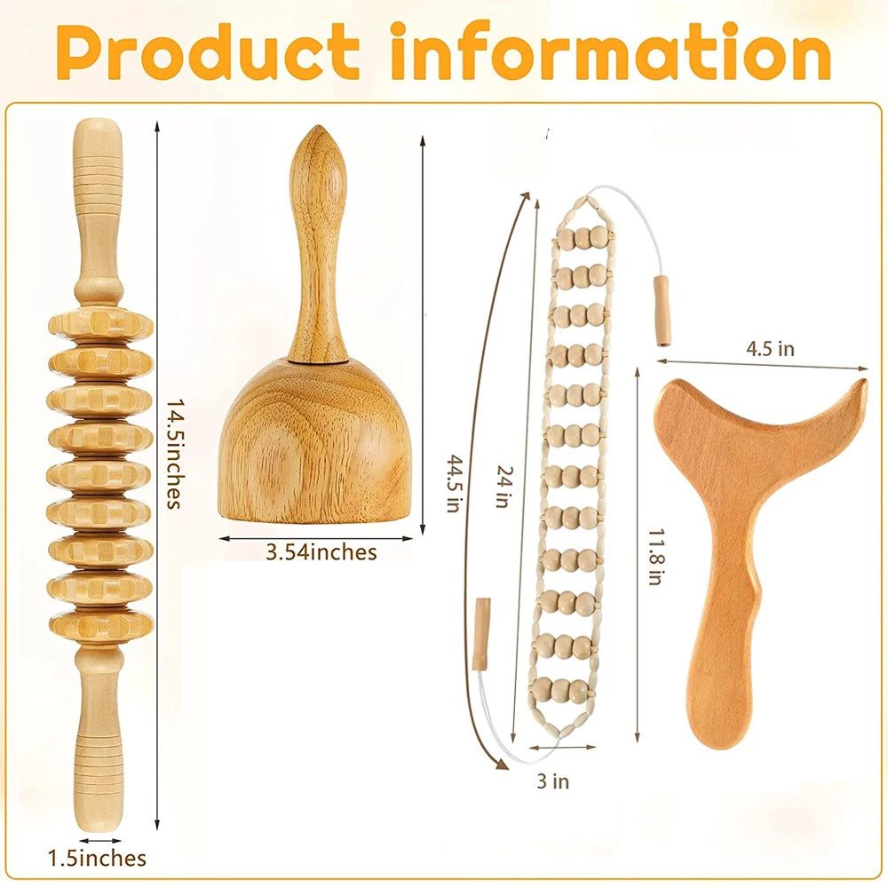 Wood Therapy Massage Tools Lymphatic Drainage Massager Body Sculpting Tools