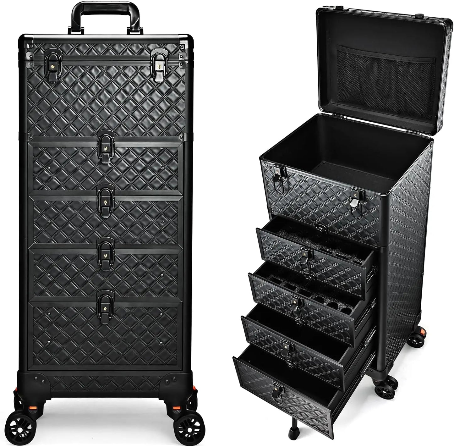Salon Trolley with 3Drawers&Lockable Wheels for Beauty Salon,Nail Tech, Face Painting, Hairstylist, Makeup Artist, Salon Trolley