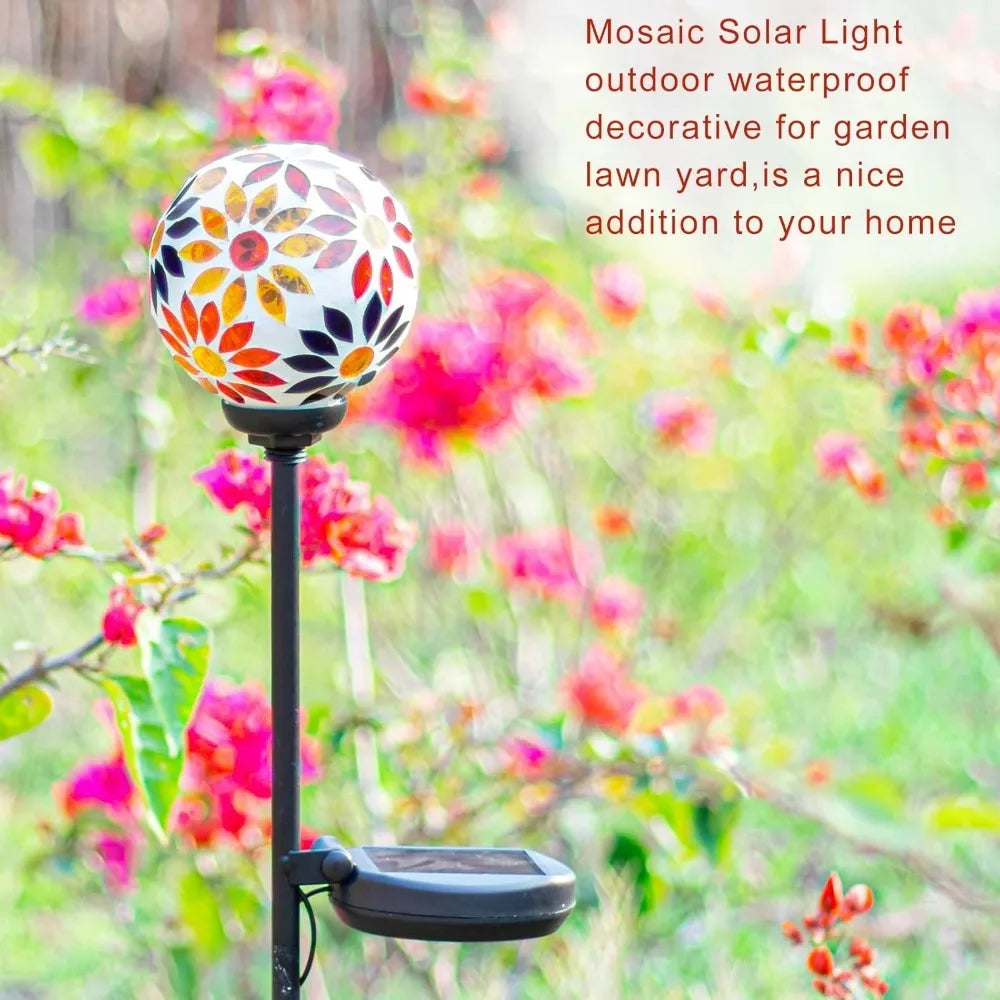 Solar Garden Lights Mosaic LED Stake Lights Waterproof Outdoor Decor for Lawn Patio Yard 1 Pack