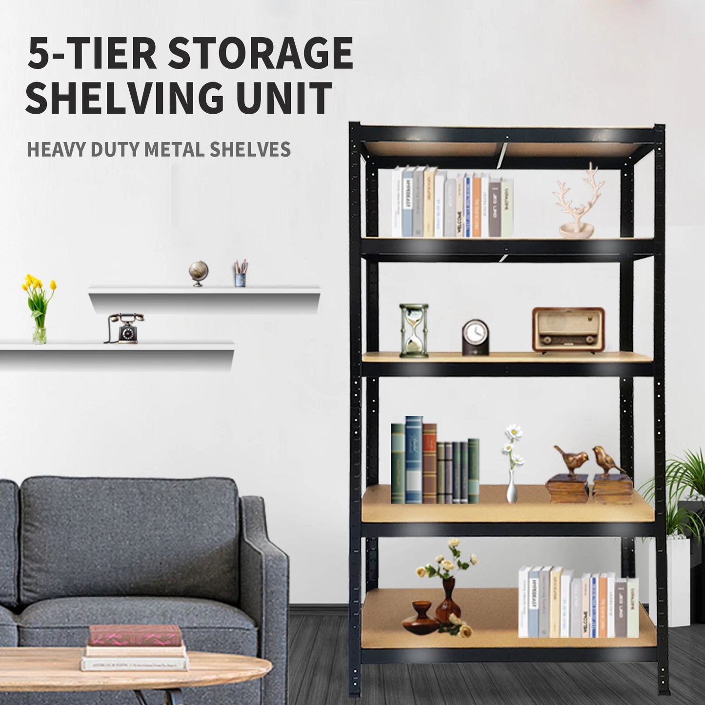 DayPlus Shelf 5 Tier Garage Shelving Heavy Duty Adjustable Storage