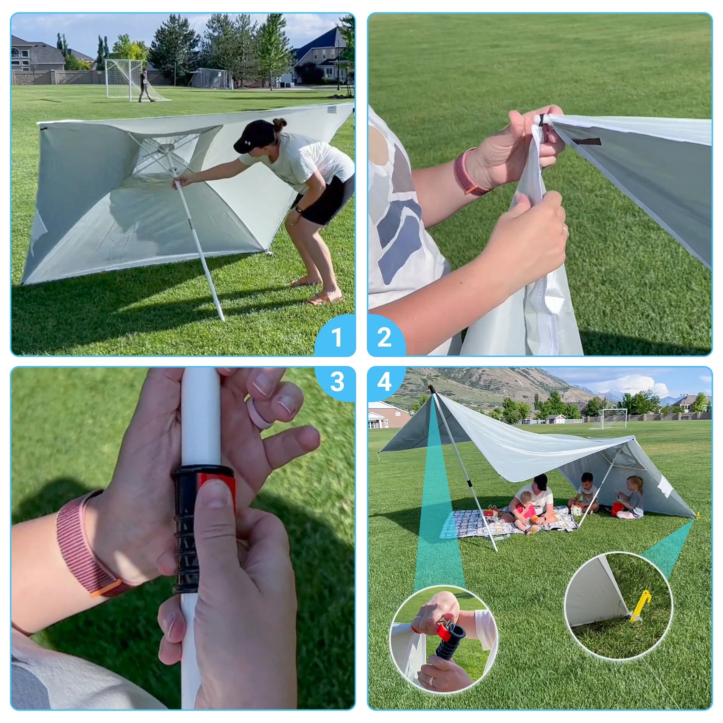 KingCamp Beach Umbrella Tent Camping Sun Shelter Outdoor Shade Canopy For Camping Trips Fishing Backyard