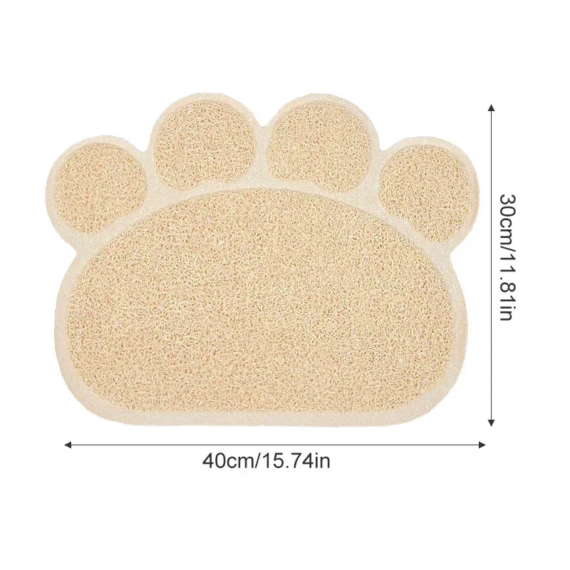 PVC Pet Mat Non Slip Claw Shaped Cat Litter Rub Feet Dog Puppies Feeding Mat Cute Dish Bowl Food Placement