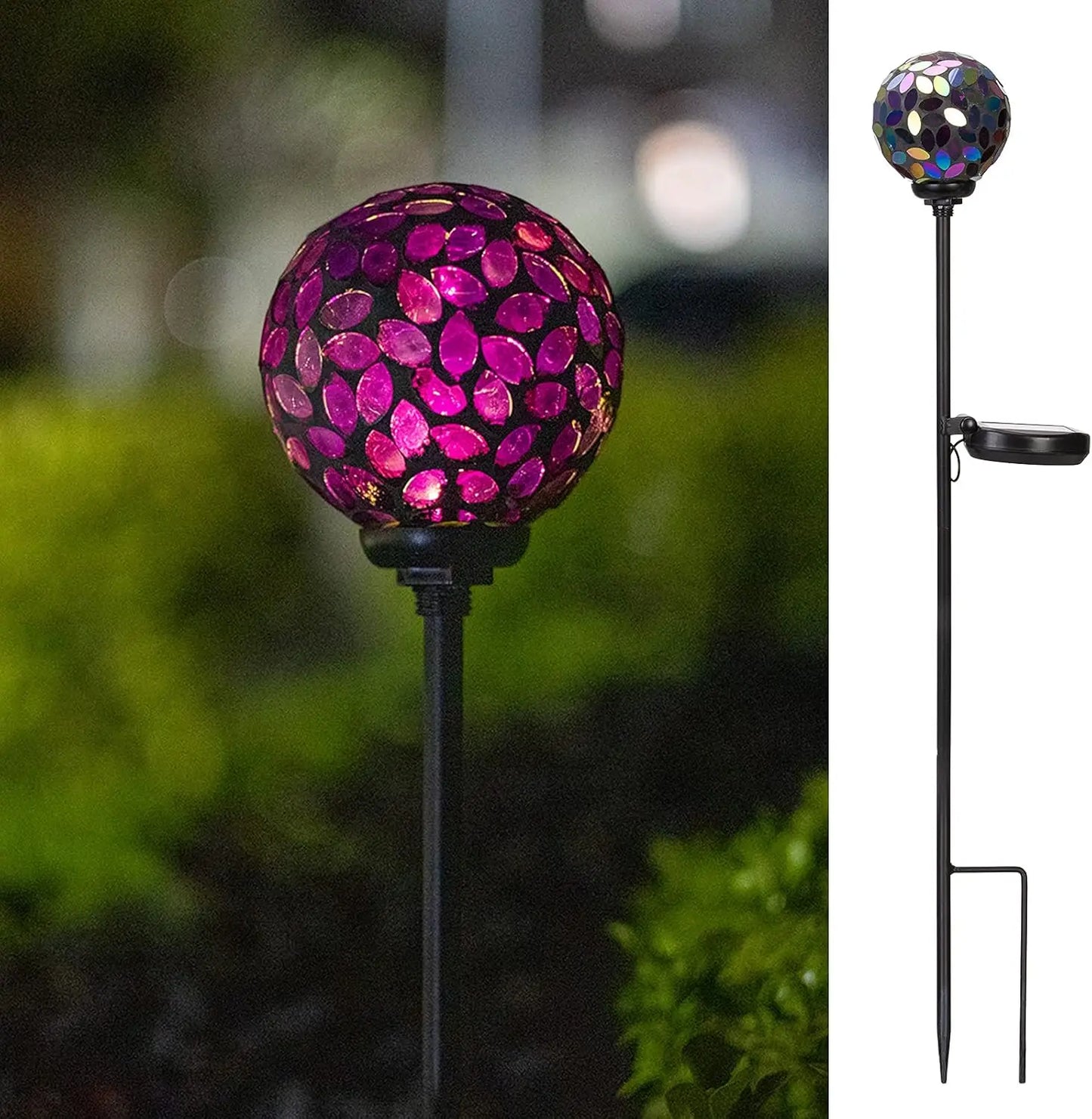 Solar Garden Lights Mosaic LED Stake Lights Waterproof Outdoor Decor for Lawn Patio Yard 1 Pack