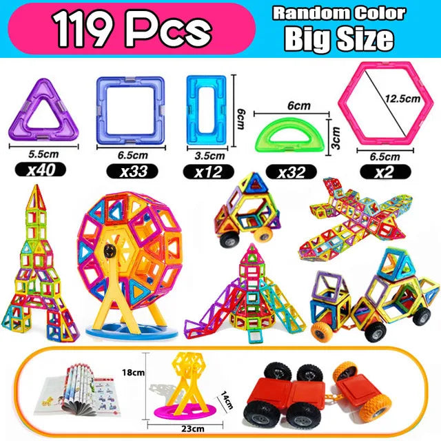 Magnets Toys for Kids Big Size Plus Magnetic Blocks Set