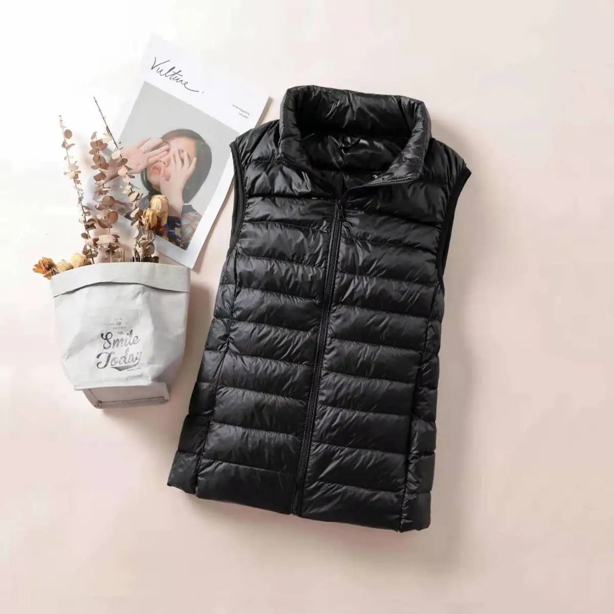 New 2024 Ultra Light Down Vest for Women Slim Sleeveless