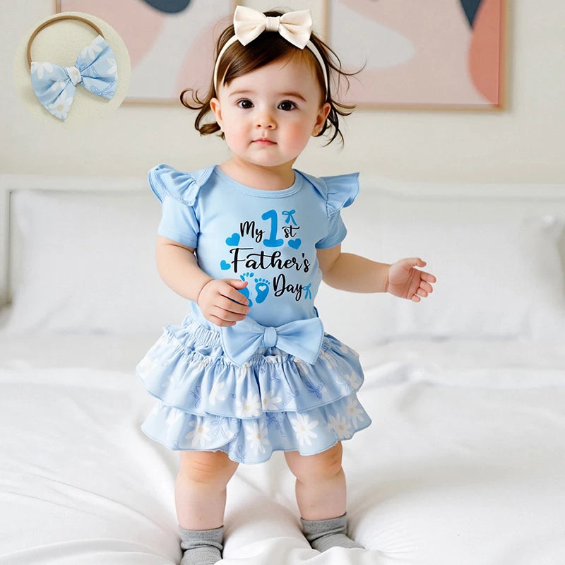 Daddy's Little Princess Father's Day 3Pcs Baby Girl Set