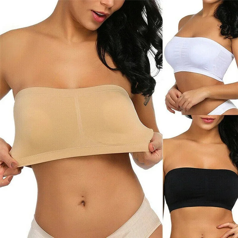 Summer Free Size Tube Invisible Bra Breathable Back Mesh Strapless Crop Top for Women Ladies Sexy Bralette Dress