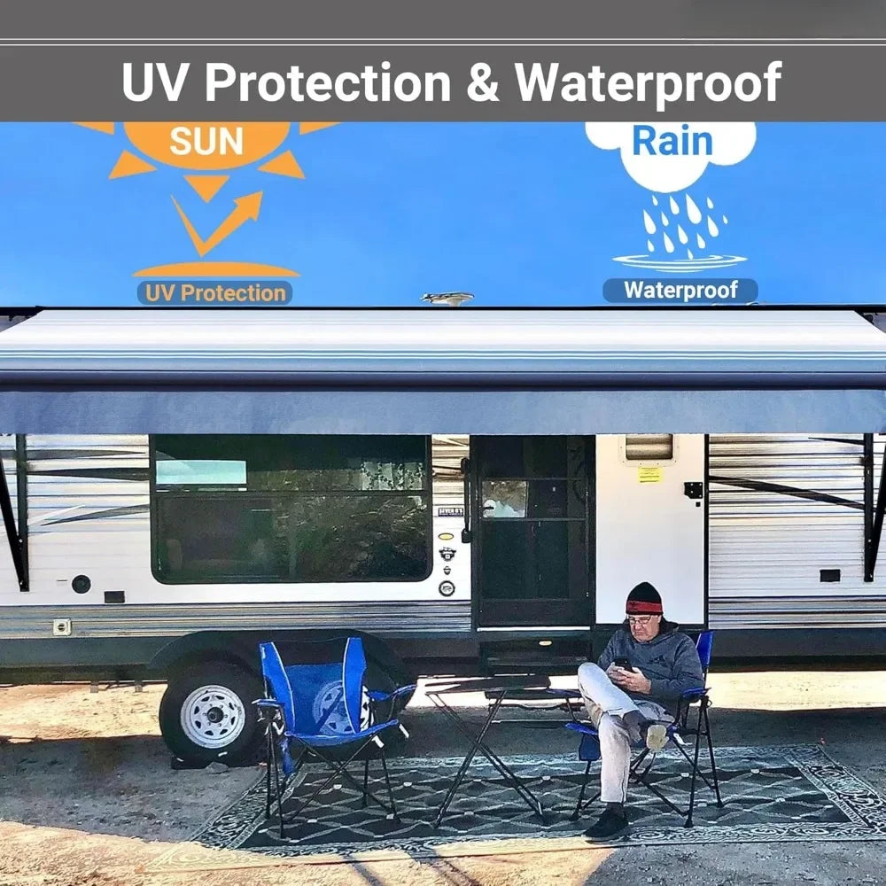 RV Awning Complete Kit Retractable Camper Awning for RV Trailers and 5th Wheels