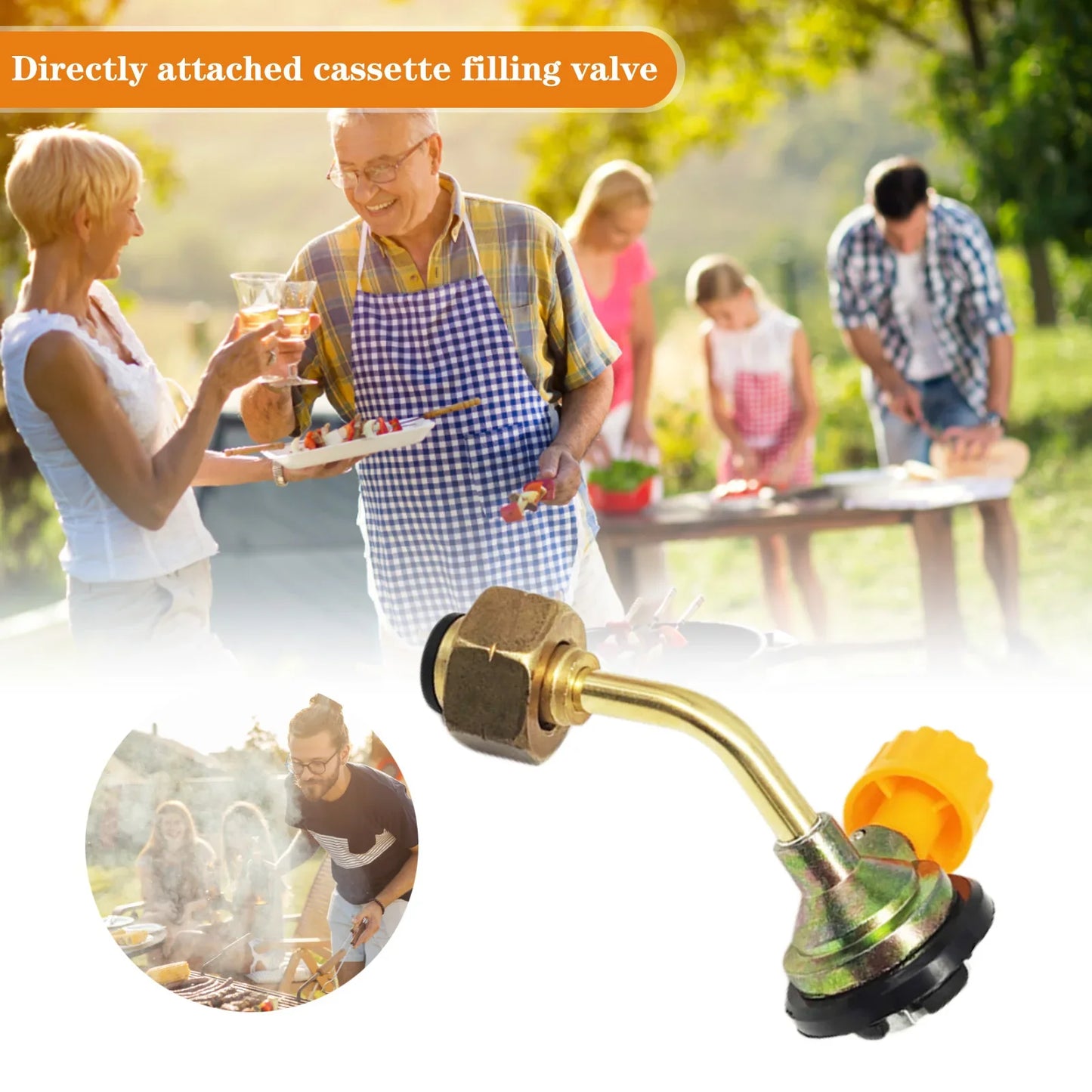 Gas Butane Cylinder Tank Charging Valve Refill Direct Connector Adapter for Outdoor Camping Picnic Cylinder Filling Adapter