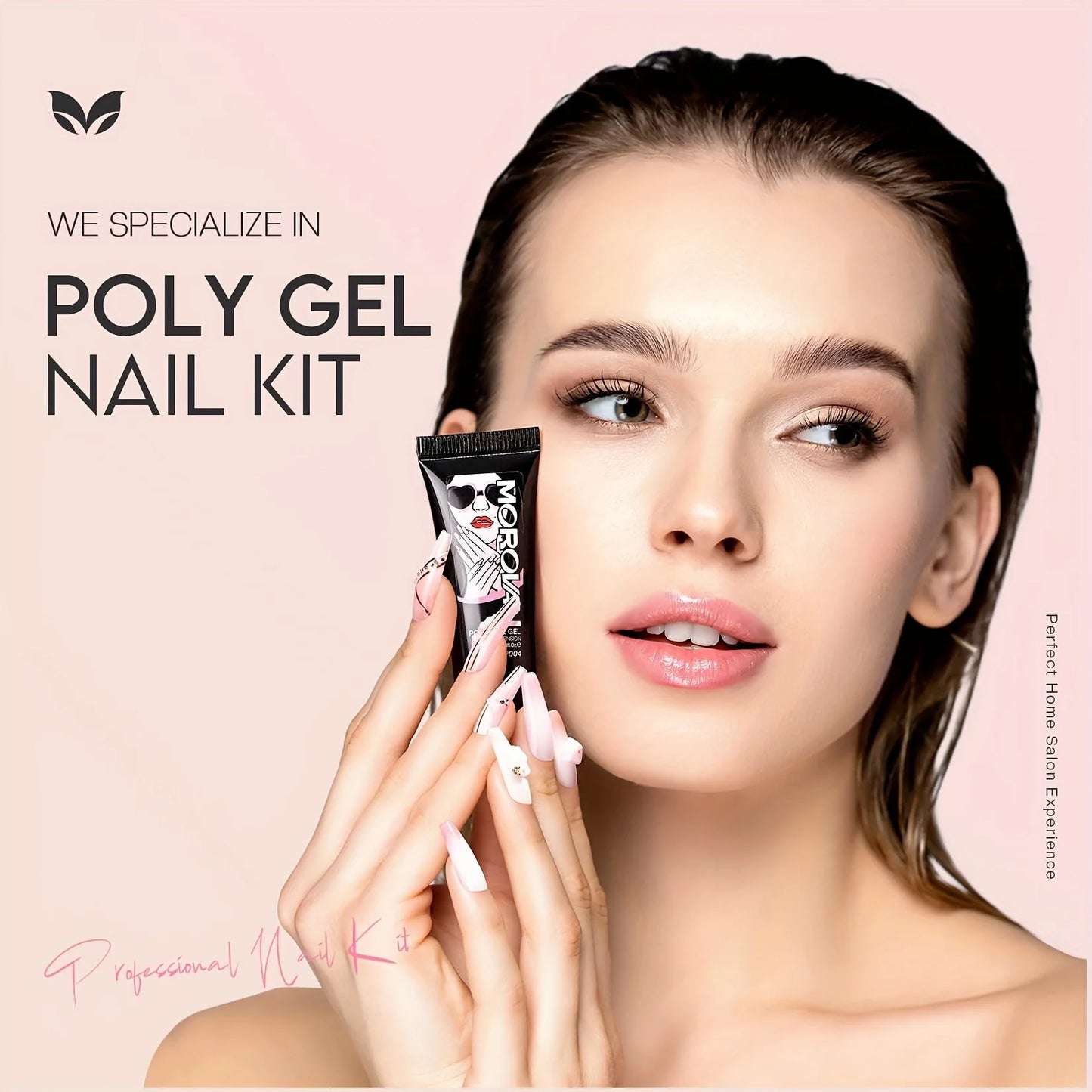 Morovan Poly Nail Gel Kit - 12 Colors Poly Gel Nail Kit with UV Light and Nail Drill for Beginners Poly Gel Extension Nail Kit