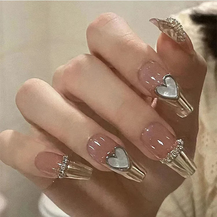 24 Pcs 3D Kuromi Press On Nails Y2K Cartoon Handmade Fake Nails Black Gel Wearable Nails Cinnamoroll Melody Anime False Nails