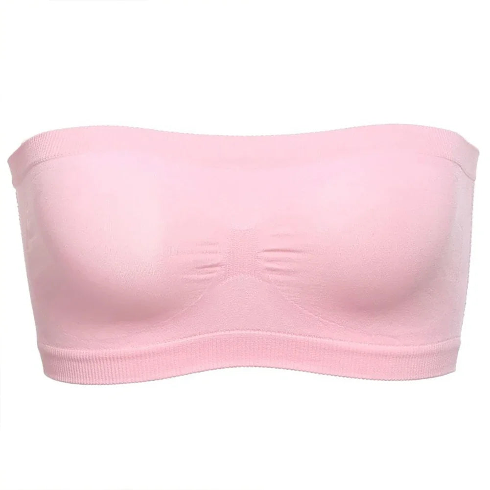 Summer Free Size Tube Invisible Bra Breathable Back Mesh Strapless Crop Top for Women Ladies Sexy Bralette Dress