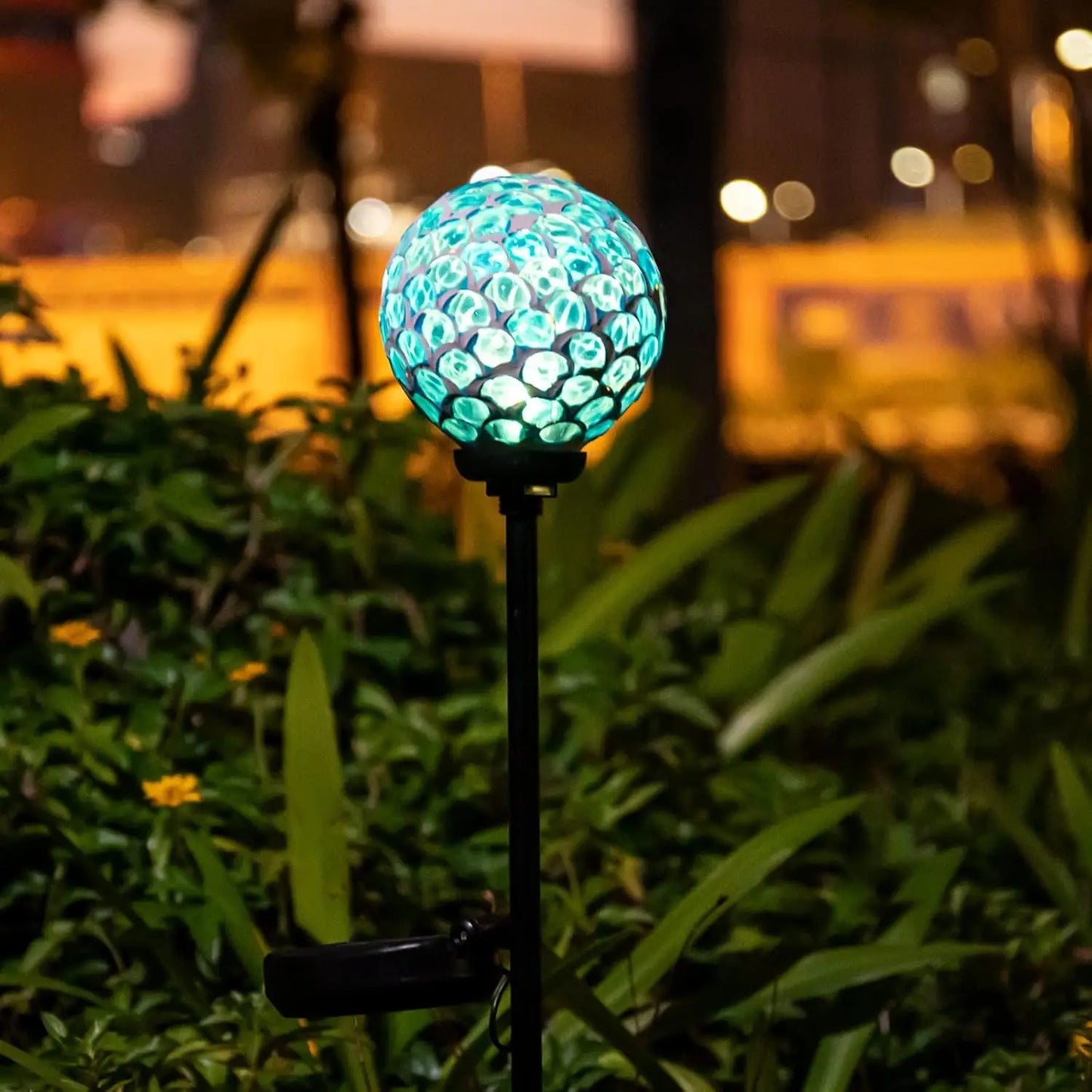 Solar Garden Lights Mosaic LED Stake Lights Waterproof Outdoor Decor for Lawn Patio Yard 1 Pack