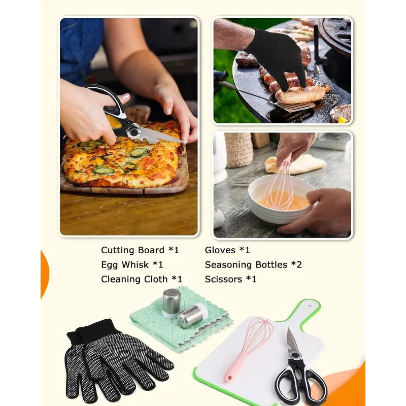 Camping Cooking Utensils Set - 33Pcs/45Pcs Camping Cooking Set Car Camping Essentials Gear for Camp Kitchen Cooking and Grilling