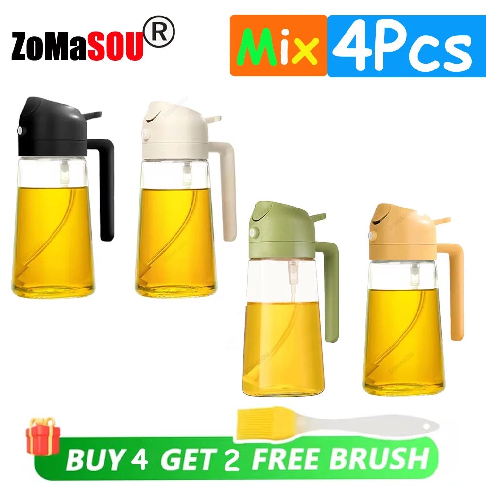 1-4Pc 2-in-1 Sprayer Pourer Oil Empty Bottle Dispenser