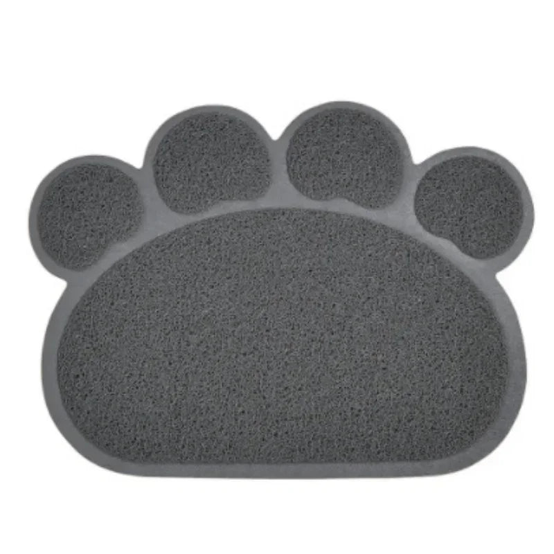 PVC Pet Mat Non Slip Claw Shaped Cat Litter Rub Feet Dog Puppies Feeding Mat Cute Dish Bowl Food Placement