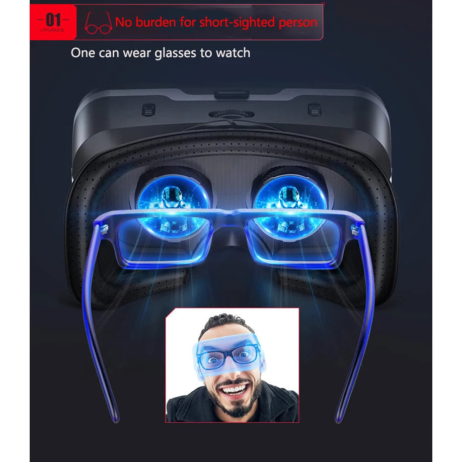 VR Shinecon 10.0 Virtual Reality Glasses for Smartphones 3D Headset Goggles Gaming Binoculars