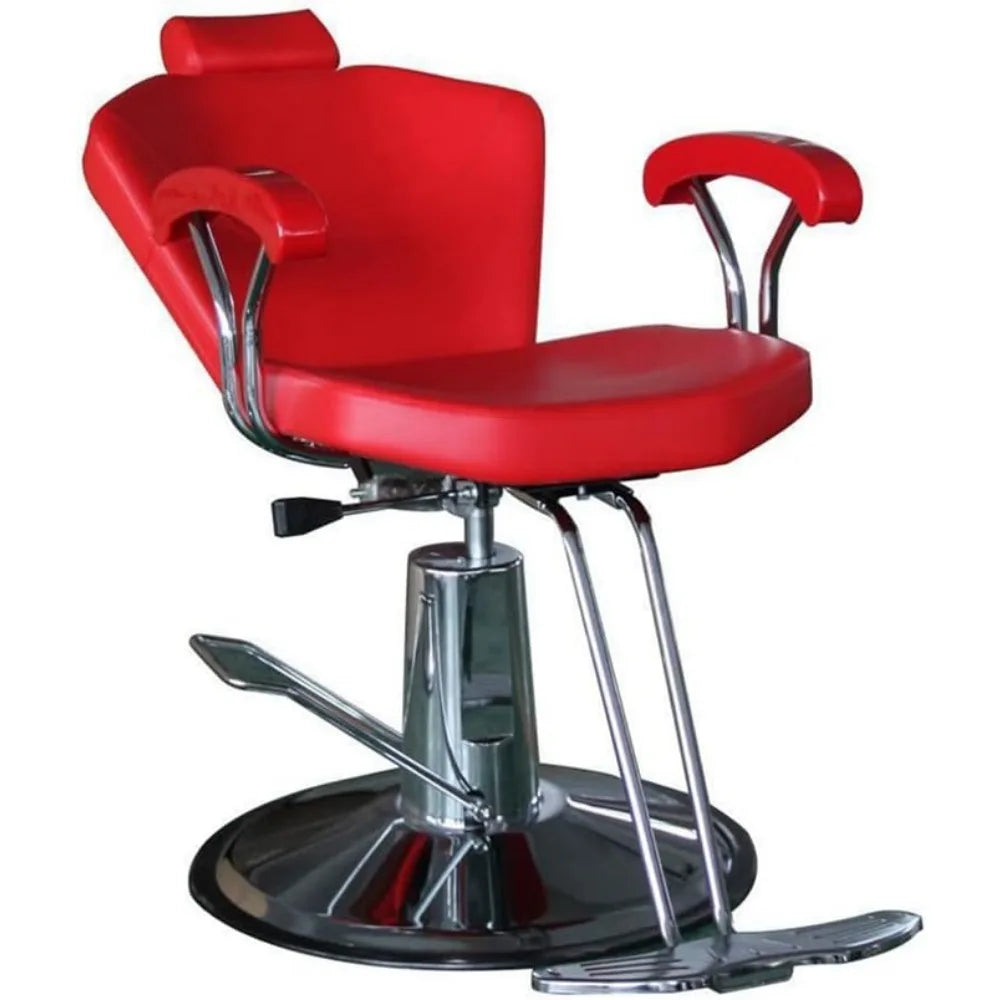 Beautynao Salon Chair Hair Cutting Styling Chair Barber Chair Beauty Hydraulic Equipment(Red)