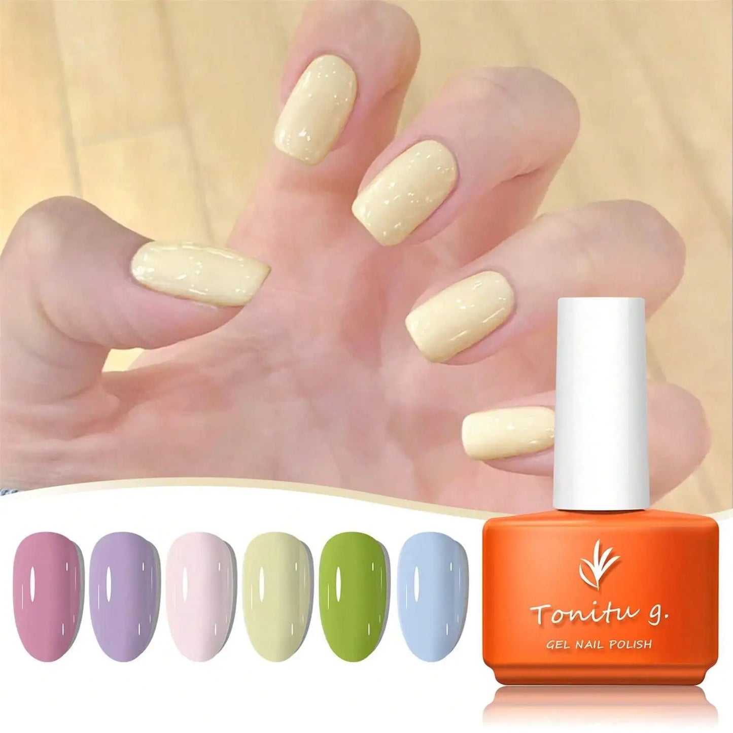 Gel Nail Polish Set 6 Colors White Gray Brown Pink Manicure