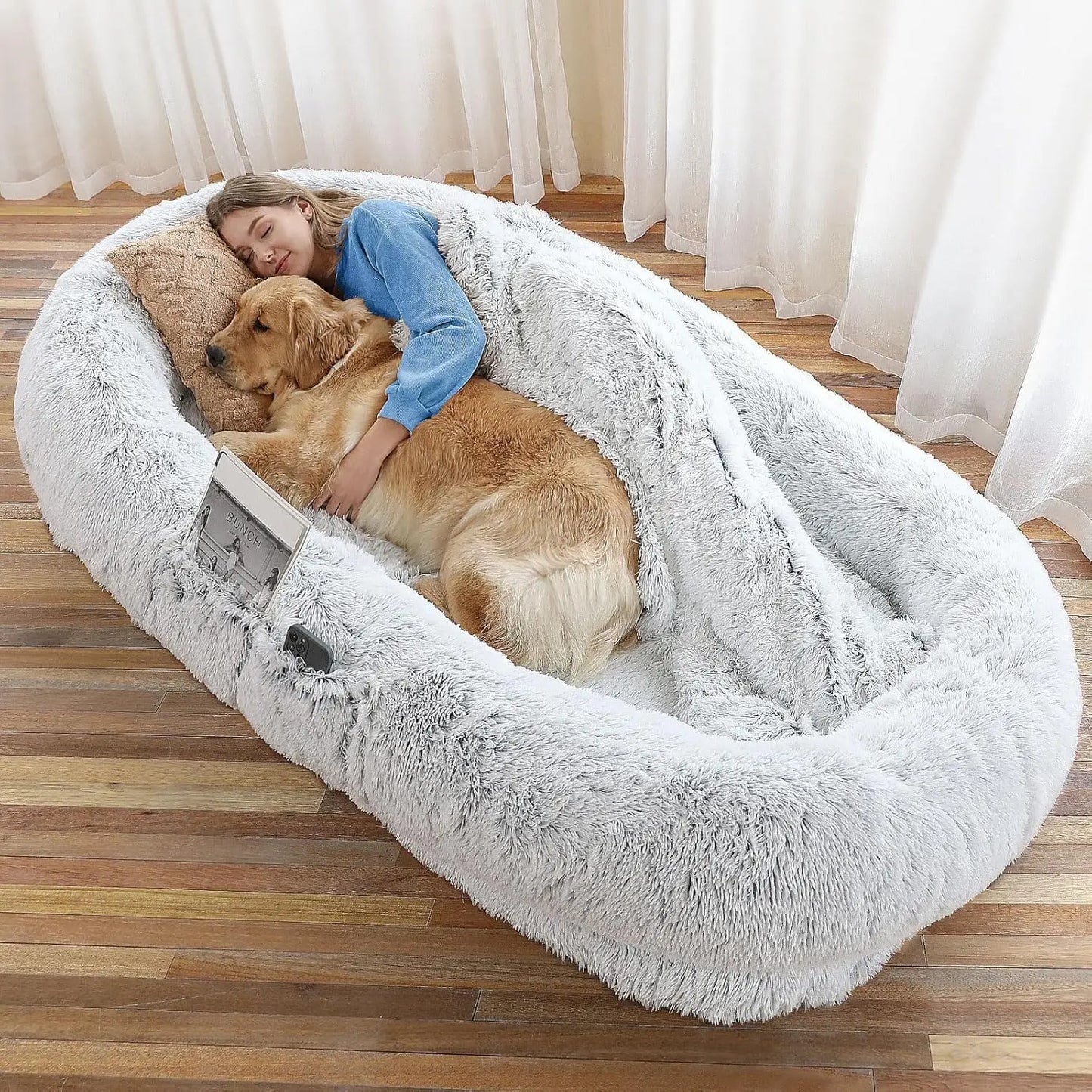 Human Dog Bed 71 Inch X 45 Inch X 12 Inch Washable Dog Bed for People and Pets Comfortable Napping Space